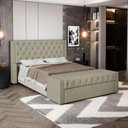 Ver imagem 2 de Cabeceira e Calçadeira Báu Casal Padrão Atena 140cm Capitonê Veludo Bege - Desk Design