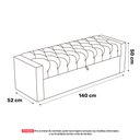 Ver imagem 5 de Cabeceira e Calçadeira Báu Casal Padrão Atena 140cm Capitonê Veludo Bege - Desk Design