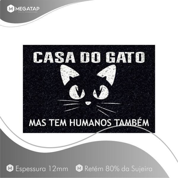 Tapete Capacho Casa Do Gato 60x40 Entrad Decorativo Pet Cat - 2