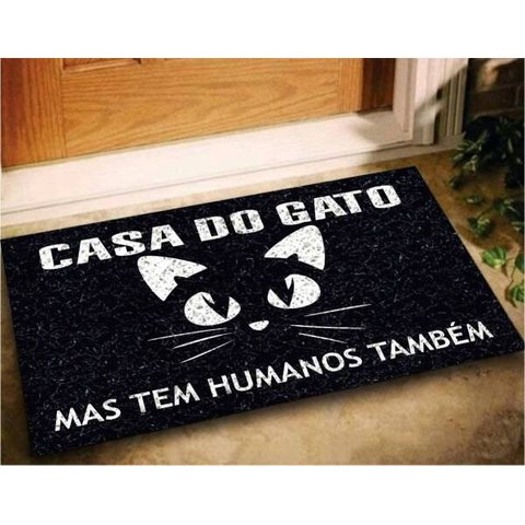 Tapete Capacho Casa Do Gato 60x40 Entrad Decorativo Pet Cat
