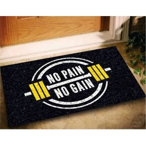 Tapete Capacho Academia No Pain No Gain 60x40 Exercicios Lar