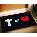 Ver imagem 1 de Tapete Capacho Cruz = Coração 60x40 para Entrada Casa Lar