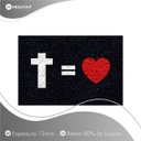 Ver imagem 2 de Tapete Capacho Cruz = Coração 60x40 para Entrada Casa Lar