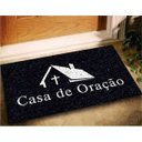 Ver imagem 1 de Tapete Capacho Casa de Oração 60x40 para Entrada Decorativo