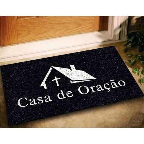 Tapete Capacho Casa de Oração 60x40 para Entrada Decorativo