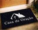 Ver imagem 1 de Tapete Capacho Casa de Oração 60x40 para Entrada Decorativo