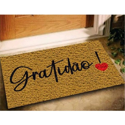 Tapete Capacho Decorativo Gratidão 60x40 Casa Lar Cores