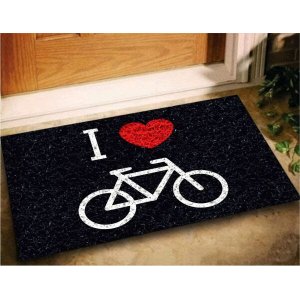 Tapete Capacho Decorativo I Love Bike 60x40 Entrada Porta