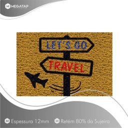 Tapete Capacho Decorativo Lets Go Travel 60x40 Viagem Casa - 2
