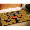 Ver imagem 1 de Tapete Capacho Decorativo Lets Go Travel 60x40 Viagem Casa