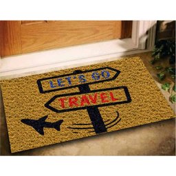 Tapete Capacho Decorativo Lets Go Travel 60x40 Viagem Casa - 1