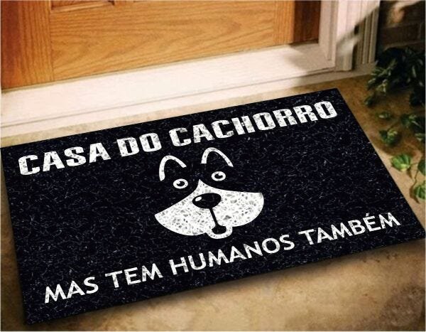 Tapete Capacho Divertido Casa Do Cachorro 60x40 Dog Pet Lar - 1