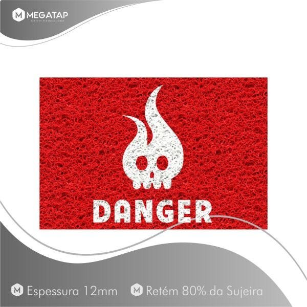 Tapete Capacho Divertido Danger 60x40 Decore Casa Home Porta - 2