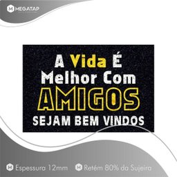 Tapete Capacho Divertido Amigos Bem Vindo 60x40 Entrada Casa - 2