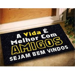 Tapete Capacho Divertido Amigos Bem Vindo 60x40 Entrada Casa - 1