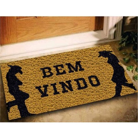 Tapete Capacho Entrada Bem Vindo Cowboy 60x40 Casa Decoração