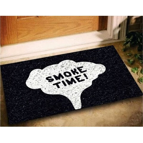 Tapete Capacho Divertido Smoke Time Fumaça 60x40 Entra Porta