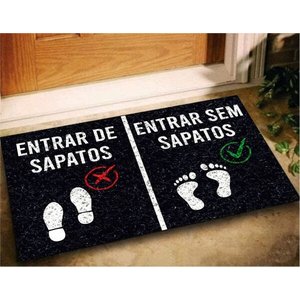 Tapete Capacho Entrar sem Sapatos 60x40 Tire Casa Divertida