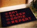 Ver imagem 1 de Tapete Capacho Eat Sleep Game Repeat 60x40 Jogos Play Casa