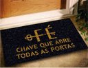 Ver imagem 1 de Tapete Capacho Fe Chave Abre Todas Portas 60x40 Decorativo