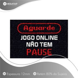 Tapete Capacho Jogo Online Não Tem Pause 60x40 Gamer Casa - 2