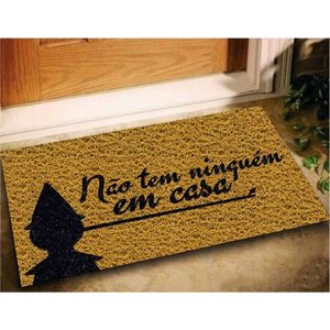 Tapete Capacho Não Tem Ninguém em Casa 60x40 Pinocchio Porta