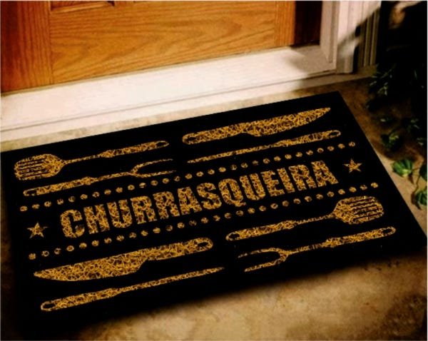 Tapete Capacho Churrasqueira 75x40 Cor: Asphalt