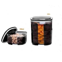 Kit Tupperware Pote Visual 700ml E Pote Visual 1,5l Preto - 1