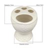 Kit Banheiro Organizador de Acessórios Porcelana Branca Decorativo Prático Retrô Flores 3 Peças - 3