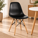 Ver imagem 6 de Conjunto Mesa de Jantar Redonda com 4 Cadeiras Eames Eiffel para Cozinha e Sala de Jantar - Preta
