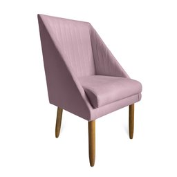 Kit 04 Cadeiras Para Sala De Jantar Ana Pés Palito Suede Rosa Bebê - D'Classe Decor - 3