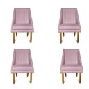 Ver imagem 1 de Kit 04 Cadeiras Para Sala De Jantar Ana Pés Palito Suede Rosa Bebê - D'Classe Decor
