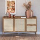 Ver imagem 2 de Aparador Buffet para Sala de Jantar 139cm Industrial Indy A03 Hanover Dourado - Lyam Decor