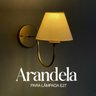 Arandela luminaria de Parede P/ Corredor, Sala, Quarto, Hotel C/ Cúpula Bivolt - DOURADO CUP BEGE -  - 3
