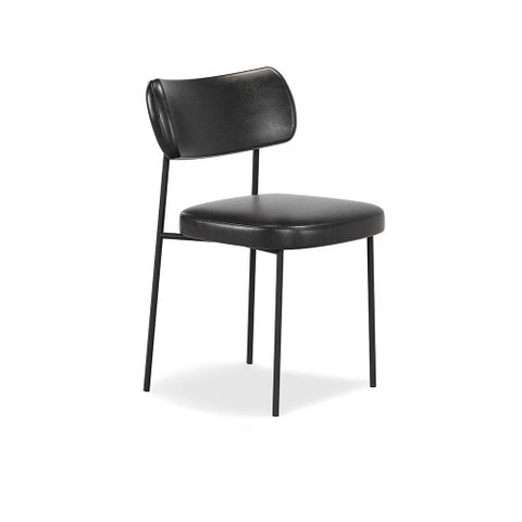 Cadeira Stela de Jantar Couríssimo Preto - Belliv Decor