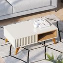 Ver imagem 1 de Mesa de Centro Jeri com 2 Nichos - Off White/Freijó