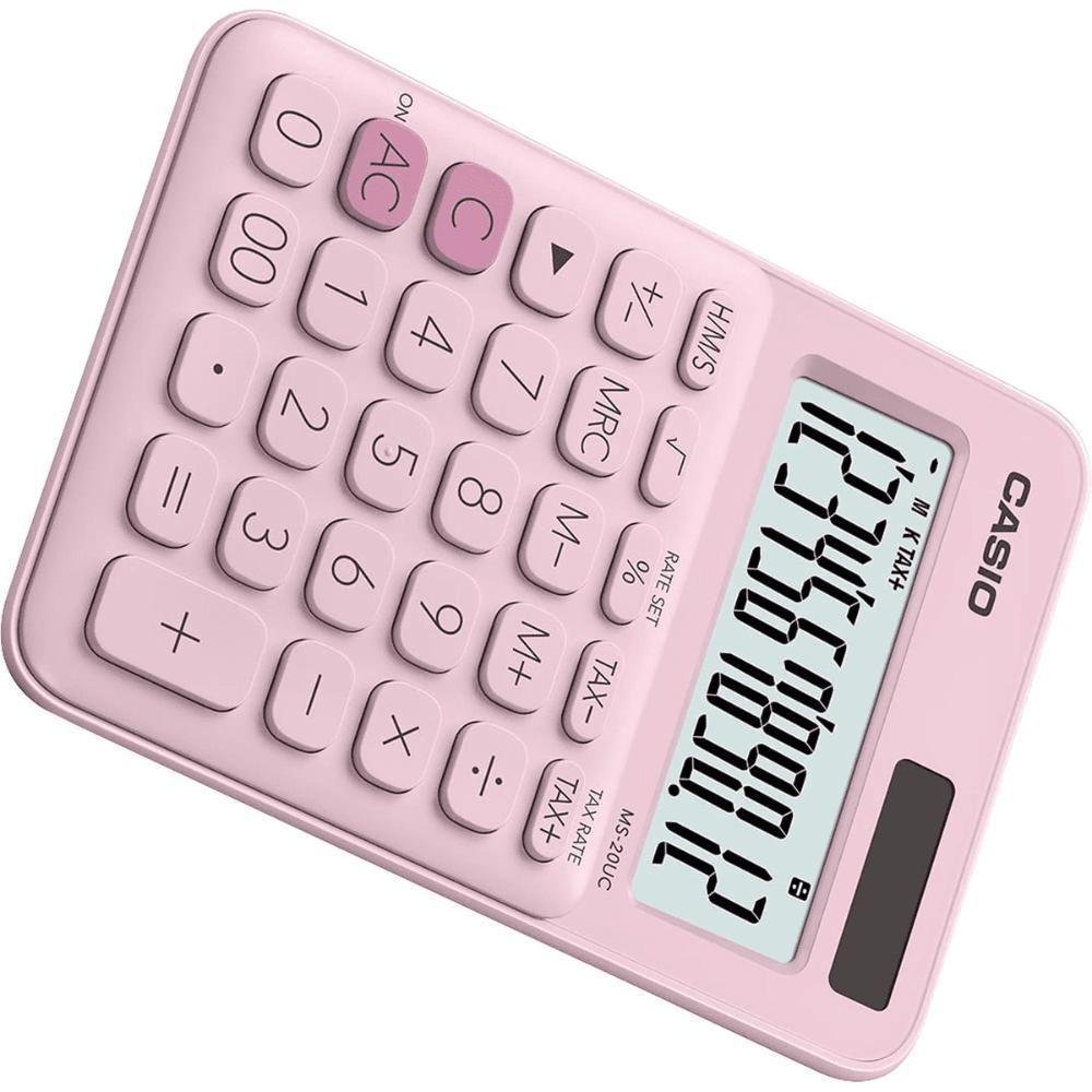 Calculadora de Mesa Casio Ms20uc 12 Dígitos Rosa Claro - 2