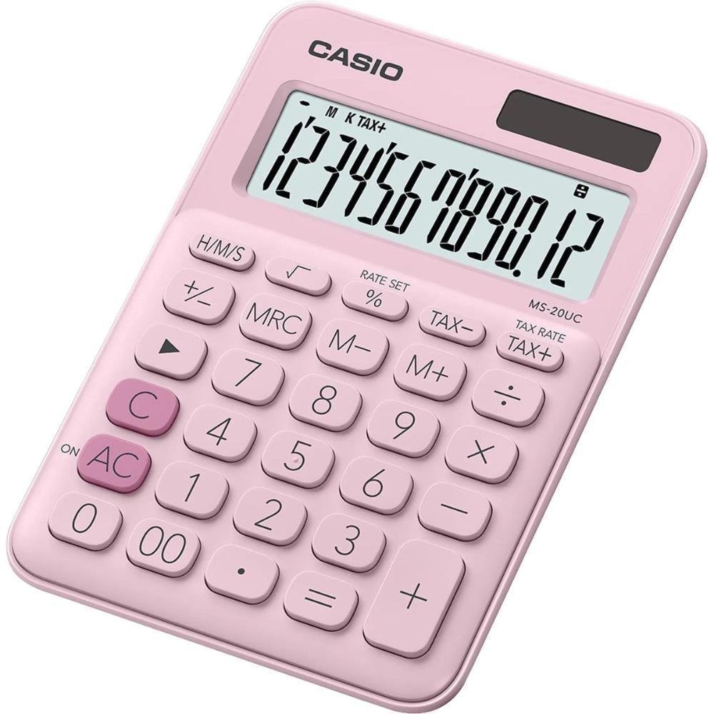 Calculadora de Mesa Casio Ms20uc 12 Dígitos Rosa Claro