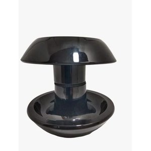 Puxador duplo redondo de resina para porta de vidro preto grande