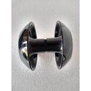 Ver imagem 2 de Puxador duplo redondo de resina para porta de vidro preto grande