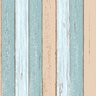 Papel De Parede Tábuas De Madeira Azul Celeste E Bege - 10m - 2