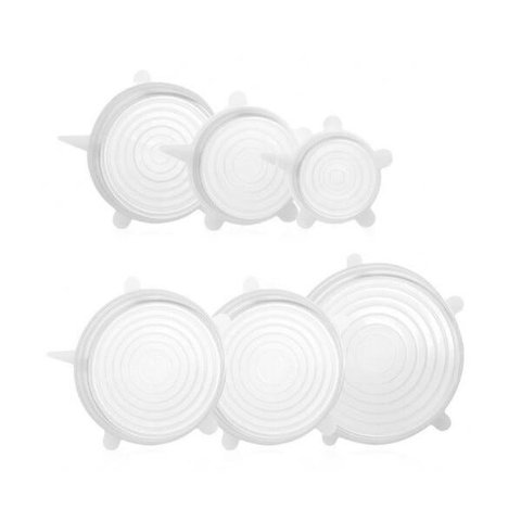 Kit 12 Tampas Silicone Flexível Panela Universal - Transparente