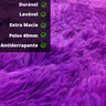 Tapete de Sala Peludo Macio 200x240 Roxo Liso - Shaggy Luxo - 3