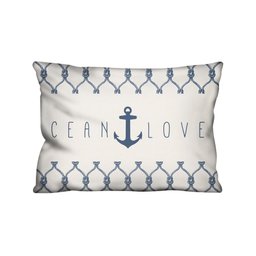 Capa de Almofada Decorativa Âncora Marine Azul 100% Algodão para Sofá - 30x50cm - 1