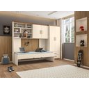Ver imagem 1 de Quarto Chiara Roupeiro, Modulo Aéreo e Cama - Off White Amadeirado - Phoenix Baby