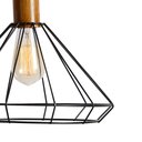 Ver imagem 3 de Kit 2 Pendente Aramado Madeira Poptem Chapéu Preto Luminária Lustre Sala Quarto Interior Iluminação