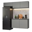 Ver imagem 3 de Armário de Cozinha Compacta Suspenso 200cm Cinza Nice Madesa 02xa