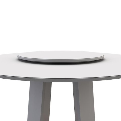 Prato Giratório para Mesa de Jantar 65cm Mdf com Vidro Lissa N01 Off White - Lyam Decor