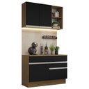 Ver imagem 3 de Armário de Cozinha Compacta 120cm Rustic/Preto Glamy Madesa 08