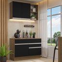 Ver imagem 1 de Armário de Cozinha Compacta 120cm Rustic/Preto Glamy Madesa 08